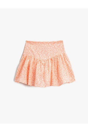 Koton Floral Mini Skirt Flounced