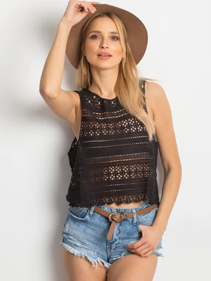 Openwork black top