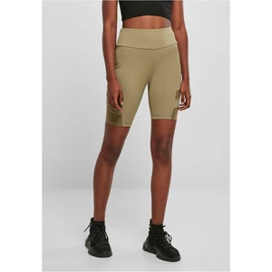 Dámské khaki šortky High Waist Tech Mesh Cycle