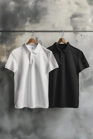 Trendyol Black-White 2 Pack Slim/Narrow Cut 100% Cotton Polo Neck T-Shirt