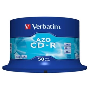 Verbatim CD-R, 43343, AZO Crystal, 50-pack, 700MB, 52x, 80min., 12cm, bez možnosti potisku, spindle, pro archivaci dat