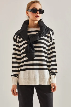 Bianco Lucci Women's Striped Sweater