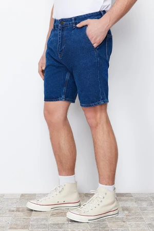 Trendyol Navy Blue Pleated Regular Shorts & Bermuda