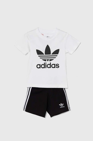 Dětská bavlněná souprava adidas Originals SHORT TEE SET bílá barva, JE0521