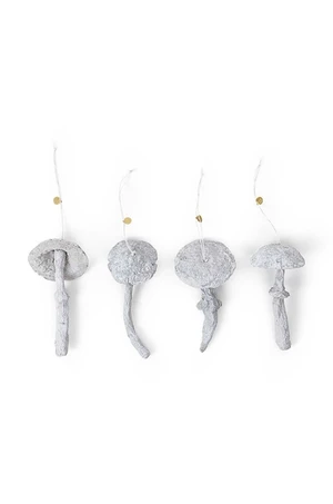 Sada svátečních dekorací ferm LIVING Mushroom Ornaments 4-pack