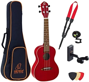 Ortega RUFIRE Deluxe SET Fire Red Ukulele da Concerto