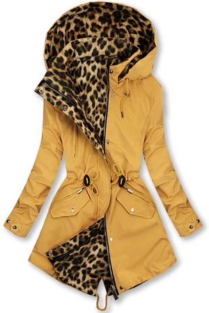 Parkajacke Yellow/Leopardenmuster