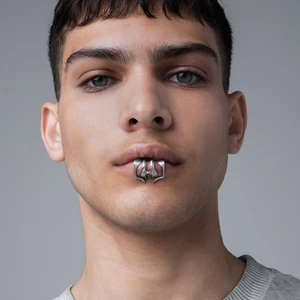 Hip Hop Men Gothic Gifts Face Jewelry Geometric Beast Tooth No Piercing Lip Clip Lip Ring Metal Lipring