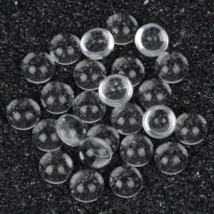 50pcs/lot 12mm High Quality Round Flat Back Hemispherical Clear Glass Dome Cabochons Accessories Jewelry