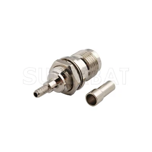 Superbat 10pcs TNC Crimp Female Bulkhead RF Coaxial Connector for Cable RG174 RG178,RG316,LMR100