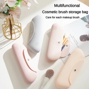 Silicone Makeup Brush Storage Bag Waterproof Organizer Travel Holder Storage Makeup Brushes Portable Cosmetic Bag Makeup Tools