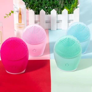 Ultrasonic Electric Face Cleansing Brush Silicone Wash Instrument Deep Pore Cleaning Facial Vibration Massage Relaxation Tools