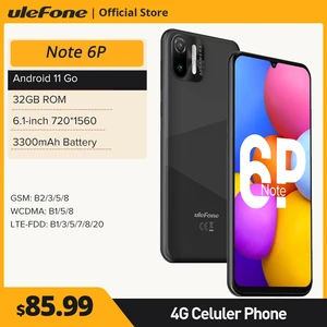 Ulefone Note 6P Smartphone Android 11 Face Unlock 6.1" 720*1560 4G Celular Phone 32GB ROM 720*1560 3300mAh Phone