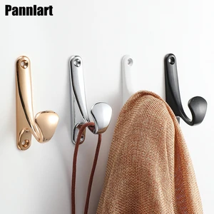 Pannlart 1 Pc New Modern Wall Hooks Wardrobe Door Cloakroom Storage Holder Coat Hooks Zinc Alloy Hook Home Decor Hooks