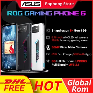 Global ROM ASUS ROG Phone 6 Gaming MobilePhone 6.78 inch 165Hz AMOLED Snapdragon 8+ Gen 1 OctaCore 65W FastCharge Android 12 NFC