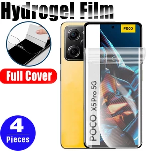 4Pcs Not Glass For xiaomi Poco F4 F3 GT C51 C55 M5 M5s C40 C50 Hydrogel film POCO X5 pro 5G M4 X4 GT X3 NFC screen protector 9D