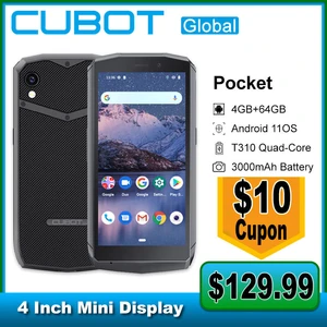 Cubot Pocket Mini Smartphone 4 Inch Display NFC 4 GB + 64 GB 3000mAh Battery Android 11OS Telephone Face ID Google Pay Phone