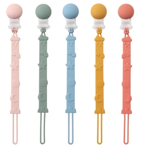 BPA Free Anti-drop One-piece Food Grade Silicone Baby Pacifier Clip RUST-FREE Dummy Holder Nipple Clip Baby Accessories