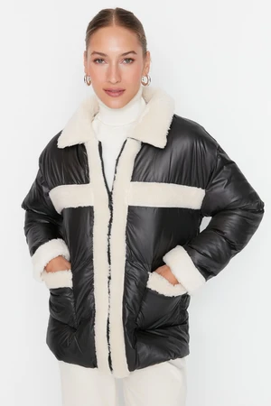 Trendyol Black Oversize Plush Detailed Inflatable Coat