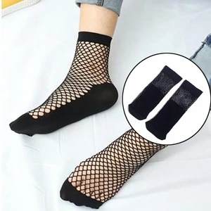 Transparent Anti Hook Wire Ankle Socks Casual Fashion Women Hollow Net Socks Summer Silk Thread Able Mesh Net Black Socks