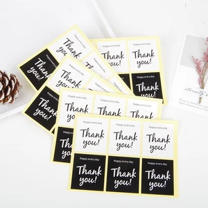 10sheets Happy Everyday Thank You Paper Stickers for Party Wedding Gift Wrapping Bag Box Packaging Cake Sealing Label