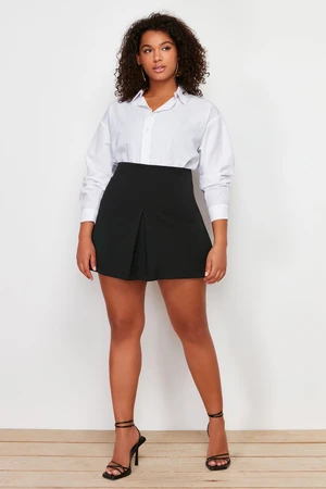 Trendyol Curve Black Woven Short Skirt