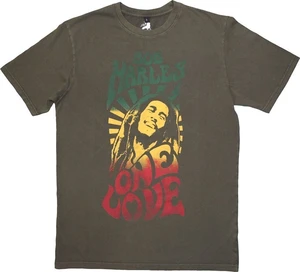 Bob Marley Camiseta de manga corta One Love Gradient Stone Wash Unisex Verde L