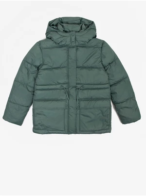 Green Girls Quilted Winter Jacket with Detachable Hood Tom Tailor - Girls