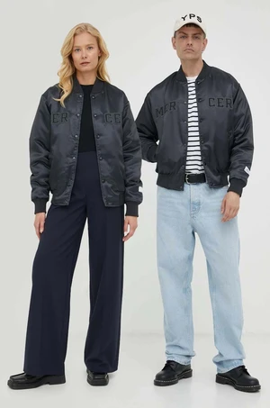 Bomber bunda The Mercer Brand šedá barva, přechodná, oversize