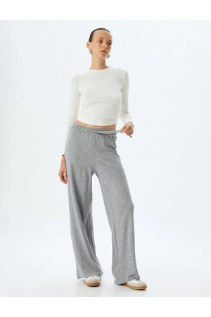 Koton Sweatpants Plain Wide Leg Tied Waist