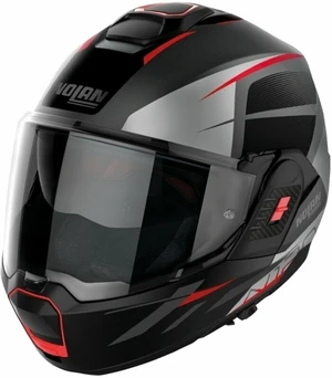 Nolan N120-1 Nightlife N-Com Flat Lava Grey Red/Silver/Black L Casco