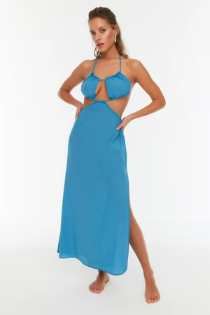 Trendyol Turquoise Cut-Out Detailed Beach Dress