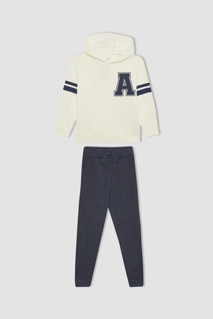 DEFACTO Boy's Printed Sweatshirt Sweatpants 2-Piece Set