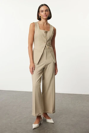 Trendyol Mink Wide Leg Double Leg Woven Trousers