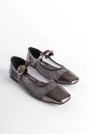 Capone Outfitters Flat Toe Banded Patent Leather Flats