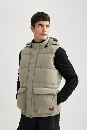 DEFACTO Water Repellent Hooded Detachable Hooded Pocket Puffer Vest