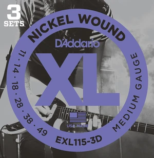 D'Addario EXL115-3D Cordes pour guitares électriques