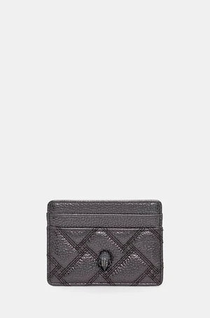 Kožené puzdro na karty Kurt Geiger London SMALL LEATHER GOODS strieborná farba, 3529364109