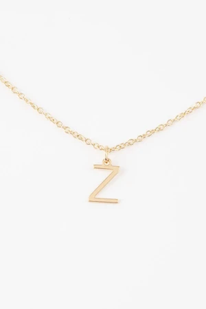 DEFACTO Women's Z Letter Gold Necklace