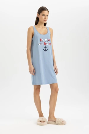 DEFACTO Fall in Love Printed Sleeveless Nightgown