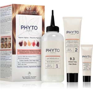 Phyto Color barva na vlasy s rostlinnými extrakty odstín 9.3 Very Light Golden Blonde 3 ks