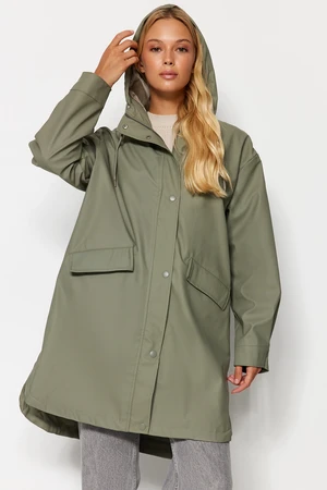 Trendyol Khaki Oversize Water Repellent Rain Coat