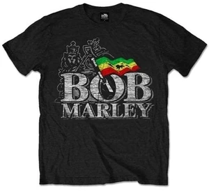 Bob Marley Camiseta de manga corta Distressed Logo Unisex Black M