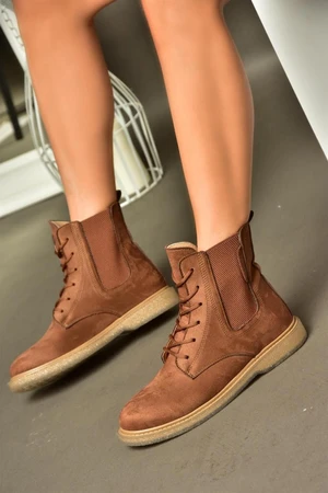 Fox Shoes R374961902 Tan Dámské Klasické Semišové Boty s Elastickými Stranami