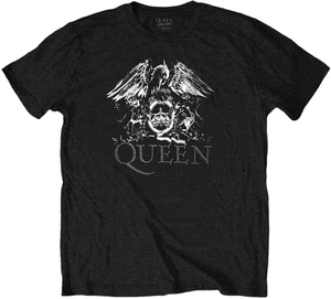 Queen T-Shirt Crest Logo Unisex Black 2XL