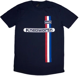 Oasis Camiseta de manga corta Knebworth Vertical Stripe Unisex Navy Blue XL