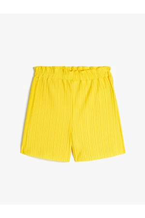 Koton Shorts Pleated, Elastic Waist, Comfortable Cut