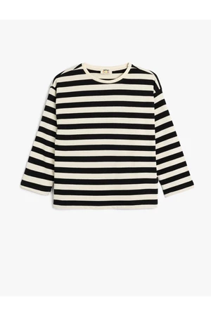 Koton Striped T-Shirt Long Sleeve Crew Neck Cotton