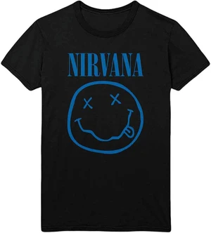 Nirvana Tricou Blue Happy Face Unisex Black XL