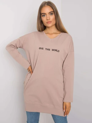 RUE PARIS Dark beige cotton tunic for women